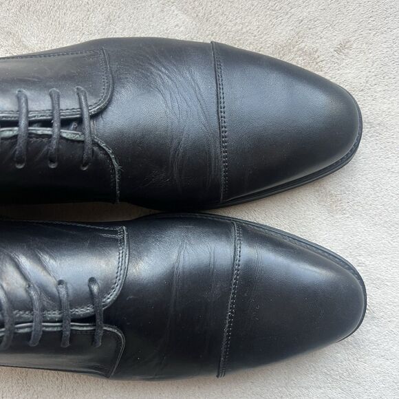 Charles Tyrwhitt Black Leather‎ Cap Toe Oxford Dress Shoes Men\'s 8 Lace Up Work main image 8